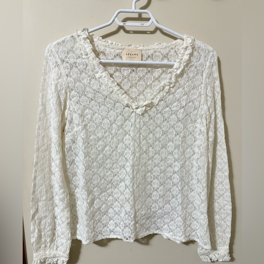Sezane lace Leonora Blouse - Picture 4 of 10